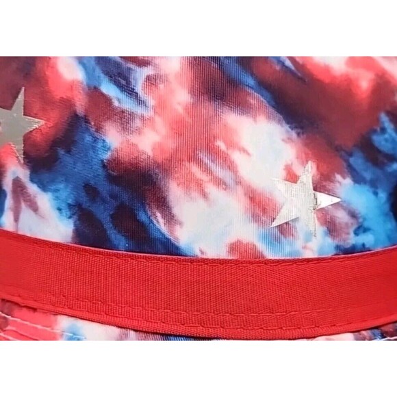 WAY TO CELEBRATE Adult Patriotic Red White Blue Fedora Tye Dye Hat America USA - Picture 2 of 2